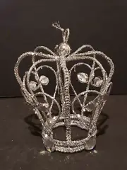 Glamorous Silver Crown Christmas Ornament for Tree Or Table