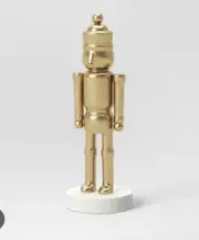 Studio McGee Small Nutcracker Brass Holiday Christmas Threshold 7”