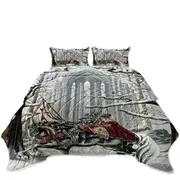 Snowy Forest Knight and Princess Coverlet