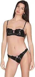 [BORNLIZWAY] Women's Rose Lace Half-Cup Underwire Bra and Panty Set – Sexy, Soft, Breathable, Push-Up Lingerie for Women