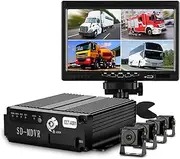 GPS Car Navigator, 7 inch Truck DVR Driving Video Recorders 2/4 Channel Black Box Backup Camera AHD Night Vision Rear View Monitor 12-24V for Car Truck RV(Add 32G SD Card)
