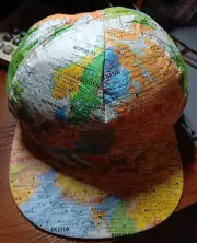 RARE VTG Kurt Cobain Nirvana The World Map Globe All Over Hat Snapback