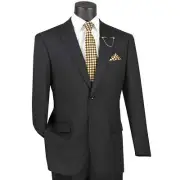 BIG & TALL Men's Black 2-Button Suit w/ Adjustable Waistband, Reg-Fit NWT
