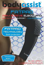 BodyAssist FatPad Extended Elbow/Arm Sleeve Black Small Single