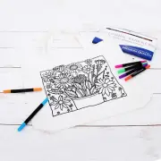 COLOR YOUR OWN TOTE BAG - SEVERAL DESIGNS - INCLUDES BAG & FABRIC MARKING PENS