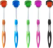 Pilleay 5PCS Tongue Brush, Tongue Cleaner Brush Tongue Scraper Cleaner Tongue...