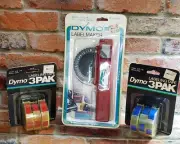 Vtg DYMO Label Maker Maroon #1885-14 Tape Size 3/8 inch NOS with 6 label Tapes
