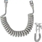 Telescopic Shower Hose, 3 Metres, Flexible Shower Hose for Bidet Sprayer, Anti-Twist & Stretchy Bathroom Spring Hose, Bidet, Spring Hose for Toilet Spray Gun and Hand Shower (Grey)