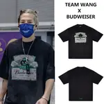 TEAM WANG聯名百威T恤萬聖節印花王嘉爾同款演唱會周邊夏季純棉情侶寬鬆圓領短袖