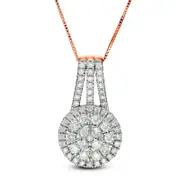 1 CT. T.W. Composite Natural Diamond Pendant in 10K Rose Gold