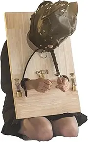 ZJPOJPH Pillory Handcuffs Collar Sex Games Punishment Bondage Set Erotic Tools Handcuff Sex Bed Erotic Toys For Couples Men Women(B)