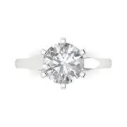 2.5CT Round Sapphire Wedding Bridal Promise Engagement Ring 14k White Gold