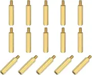 sourcing map 15Pcs Male to Female Thread Spacer Screws, M4 x 25mm + 6mm Brass Hex Standoff Screws PCB Motherboard for Drone Quadcopter, Computer and Circuit Board