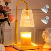 Candle Warmer Lamp with Timer and 2 Bulbs - Adjustable Height Wax Melt Electr...