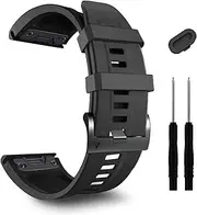 [VEVEL] 26mm for Fenix 7X Pro Band GARMIN Epix Pro 51mm Fenix 6X Watch Strap Fenix 5X Plus Silicone Wristband Fenix 6X Pro Descent Mk2i MK3i 51mm Smartwatch WristBand，Blue