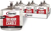 Sterno 100-Hour Emergency Long Burning Unscented Candles for Power Outages - Set of 6 Liquid Paraffin Candles, Burns Up to 100 Hours