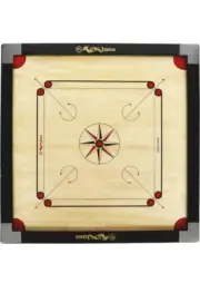 Carrom Board Full Size 34 Inch Cut Pocket with 2" Border (Premium) Coins STRIKER