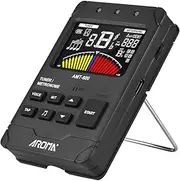 AMT-600 Tuner & Metronome & Tone Generator 3-in-1 Rechargeable 2.5-inch Color LCD Guitar Tuner Mini Digital Metronome Electronic Metronome with Clip-on Pickup Cable for Guitar Bass Ukulele QIUNI