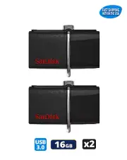 Sandisk Ultra Dual OTG 16GB 3.0 Flash Drive Thumb Drive Pen Drive (2 Pack)