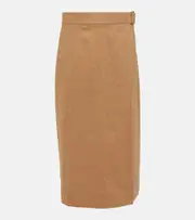[Vince] Vince Buckle linen-blend wrap skirt AU 6 beige