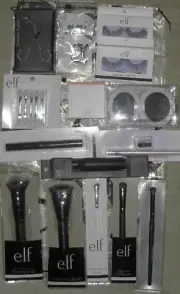 LOT 16 ELF Cosmetic Items: Lashes/Brushes/Mirror/Liner/Curler/Blush e.l.f.