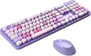 Wireless Keyboard and Mouse Combo, 2.4Ghz USB Wireless Connection Retro Keyboard