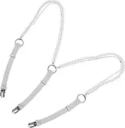 [Yardenfun] Elastic Pearl Hanger Belt Corsage Brooch Outdoor Banner Photo Banner Automatic Decoration White Vent Decorative Cover Vent Jewelry Double-wheel Cotton Thread Rhinestone Skirt Alloy