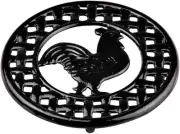 Home Basics Cast Iron Rooster (Black) Trivet, 8" x x .62" Black