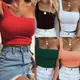 Women Lady Female One Shoulder Crop Tops Sleeveless T-Shirt8