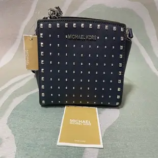 [二手] 《Michael Kors》 MK全新含吊牌 迷你斜挎單肩卯釘包-海軍藍