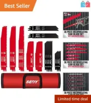 36-Piece Ultimate Reciprocating Saw Blade Set with High Carbon Steel Blades