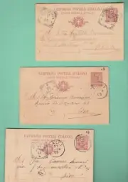 Floreale 1903 Regno d'Italia 3 cartoline postali ANNO RARO 1906 CALCI CUCIGLIANA