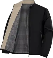 [Generic] Aviationp Men's Standing Collar Zipper Casual Jacket, Lightweight Casual Spring Fall Windbreaker Coat with Pocket