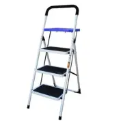 AmeriHome Step Stool Ladder Paint Tray Foldable Design Grip Handle Locks 3-Step