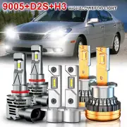 For Lexus ES300 2000 2001 2002 2003 LED / HID Headlights Hi/Lo + Fog Light Kit