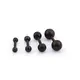 316L醫療鋼 黑色圓球圓珠 啞鈴款旋轉式耳環-2-5 mm 防抗過敏 單支販售 (7折)