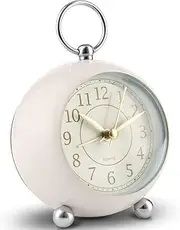 Neucox Silent Bedside Clocks Battery Operated Non Ticking Desk Clock Analogue Alarm Clock Bedroom Retro Alarm Clock Simple Loud Vintage Alarm Clocks with Light Large Display for Heavy Sleepers Office
