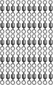 Fish Swivels, 50 Piece Fishing Swivels, 8-Shaped Ring Connector Clips Hooks for Catfish Sea Offshore Trout Saltwater