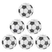 6Pcs 8in Soccer Paper Lantern, White Black