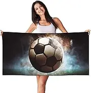 Stvyukl Oversized Microfiber Beach Towel Lightweight Sandproof Bath Towel Sport Soccer Swim Towel Peach Skin Velvet Quick Dry Beach Towels for Adults Women Men 27.5x55in,Black