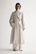 Leonora Trench Coat Bone Size 14 | Elka Collective