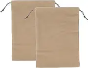 uxcell 2 Pack Dust Bags for Handbags, 8.7x11.9" Cotton Drawstring Storage Pouch Bag Dust Cover Storage Bags for Purses Shoes Boots Daily Travel Storage, Khaki