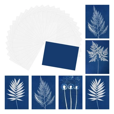 Cyanotype Paper,24 Sheet Sun Print Paper White Crafts, 5.8x8.3"