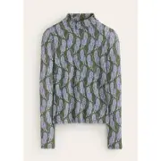 NWT BODEN Polly Jersey Top Chive Tiger Turtle Neck 2