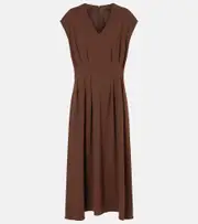 [Joseph] Joseph Pleated cady midi dress AU 4 brown