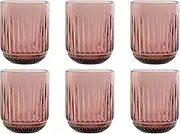 Vaso Set of 6 Crystal 7.5 x 7.5 x 9.5 275 ml Rayado Pink
