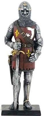 US 5.13 Inch Armored Knight with Chainmail Coit Helmet and Sword