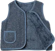 [NautySaurs] Toddler Boys Girls Sherpa Fleece Vest Sleeveless Jacket Gilet Fall Winter Outerwear