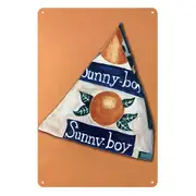 2x At Play Sunny-boy Bread Manshed Cave Tin Metal Sign Rustic Look Vintage