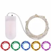 ElegantWeddingReceptionParty 1pcs Button Battery Operated LED String Lights Silver Copper Wire 2m 20LED Fairy LED Holiday Decoration for Christmas Wedding